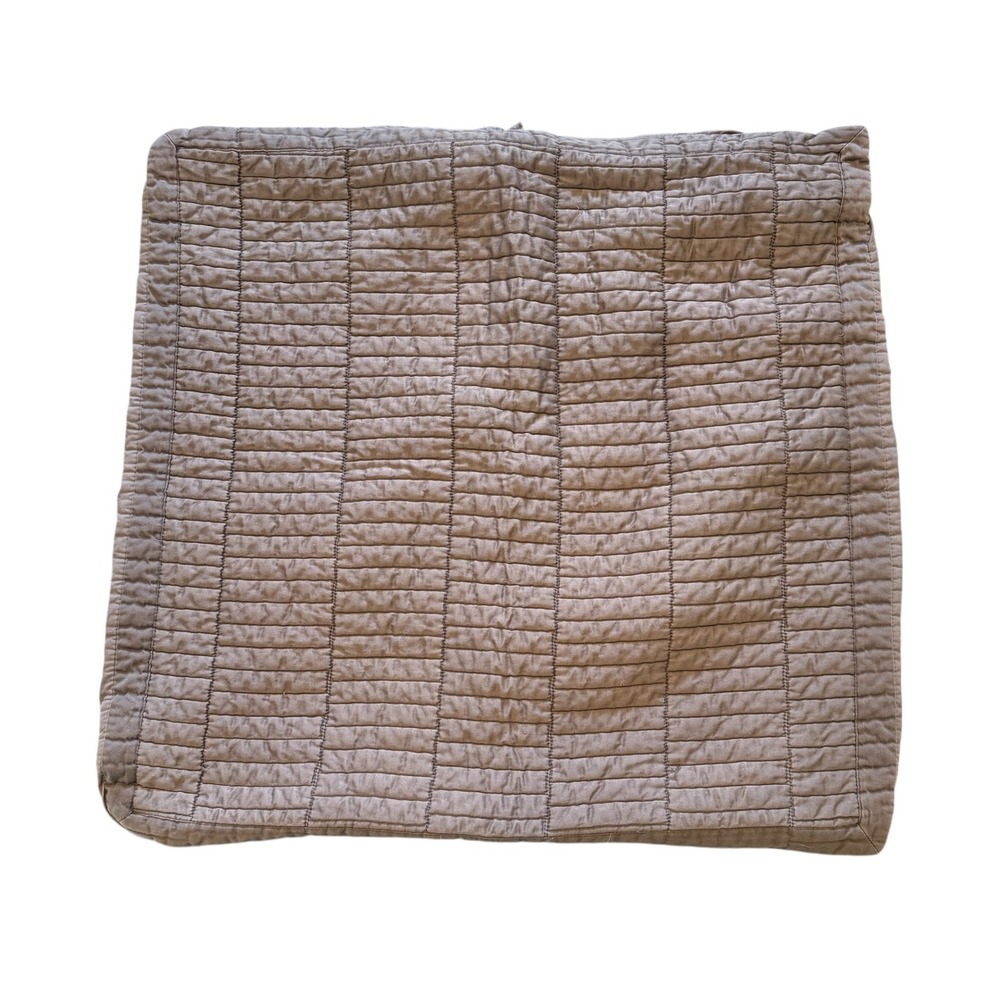 Real Simple‎ Quilted Pillow Sham Cover Euro Square Tan Beige Neutral Textured